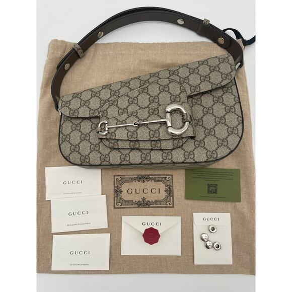 $3K NEW GUCCI GG ASYMMETRICAL 1955 HORSEBIT SHOULDER BAG PURSE AUTHENTIC! - Picture 6 of 14